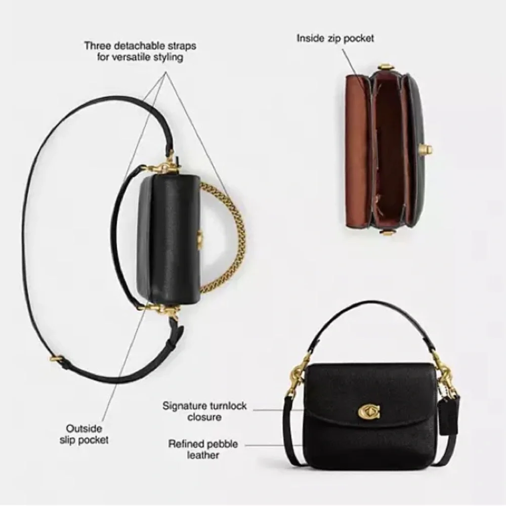 Coach Women’s Cassie 19 Pebble Leather Crossbody - Chalk - Picture 6 of 14